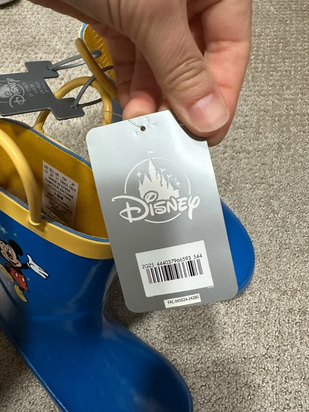 Disney Mickey Mouse Kids Rain Boots